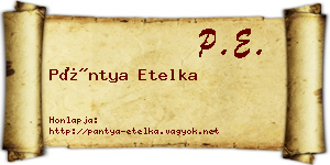 Pántya Etelka névjegykártya